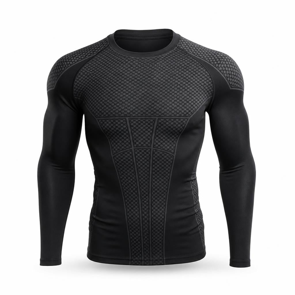 Camiseta de compresion negra de manga larga