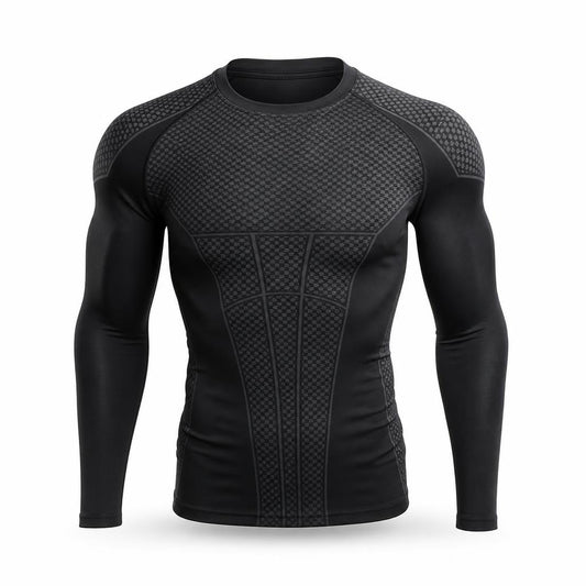 Camiseta de compresion negra de manga larga