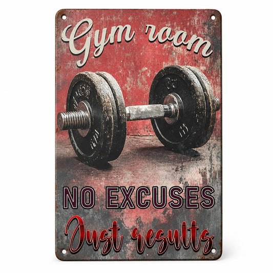 Cartel metalico decorativo de gimnasio