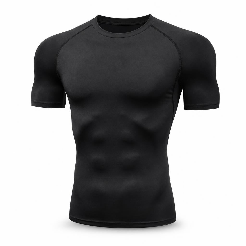 Camiseta de compresion negra ajustada