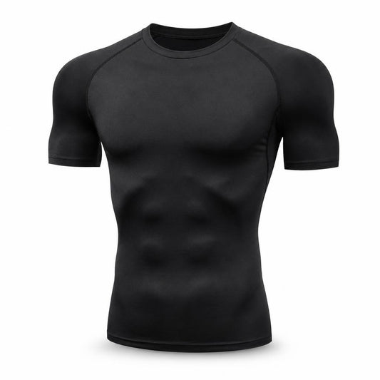 Camiseta de compresion negra ajustada