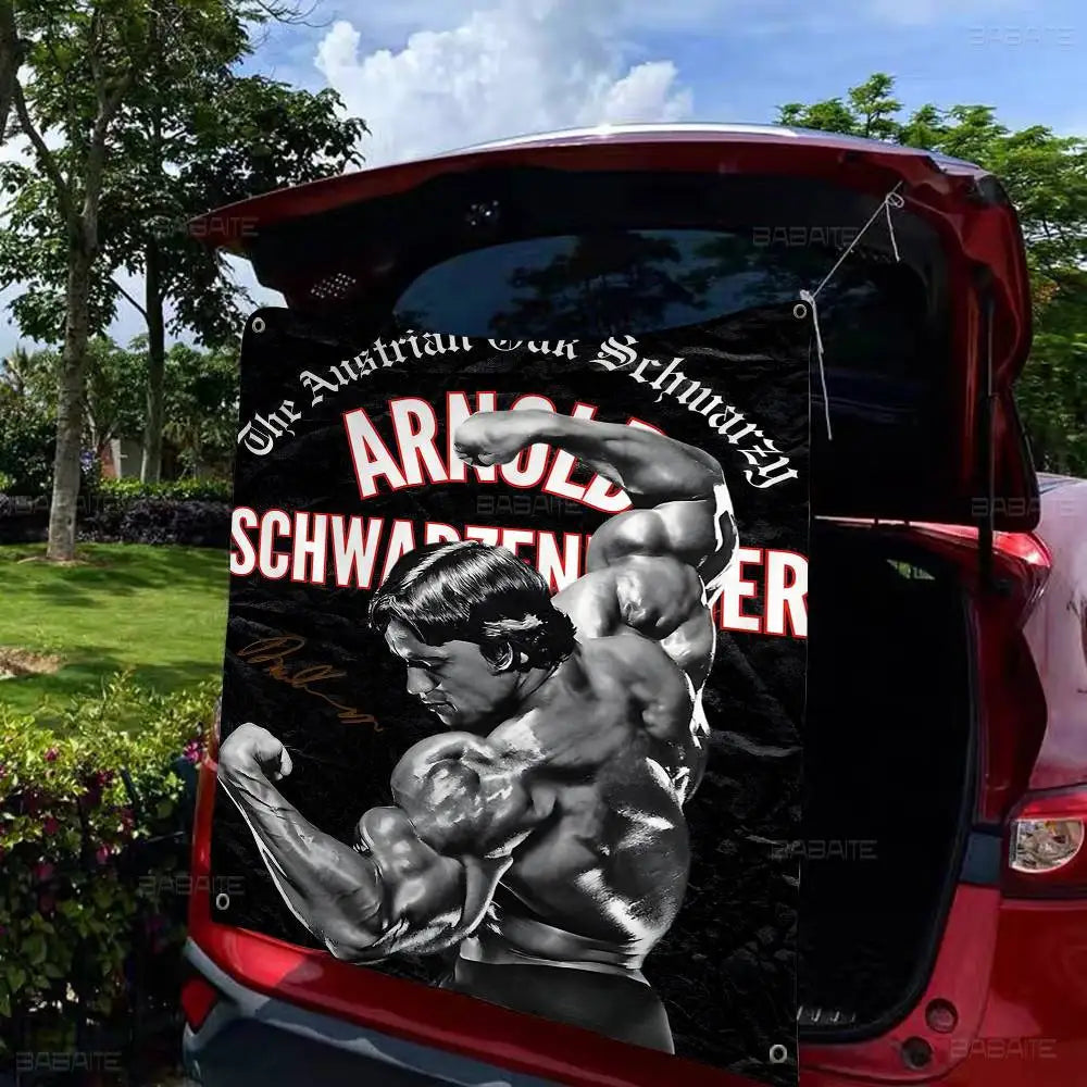 Arnold Schwarzenegger Bodybuilding Fitness Retro Flags Multiple Choice Living Studio Booth Interior Decoration Banner