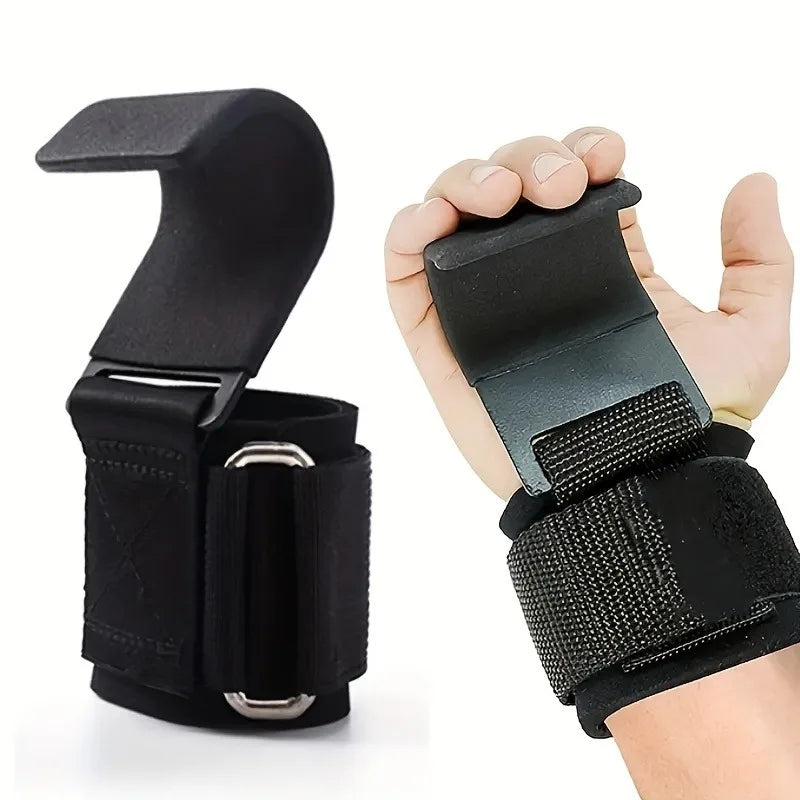 Weight Lifting Hook Grips With Wrist Wraps Hand-Bar Wrist Strap Gym Fitness Hook Weight Strap Pull-Ups Power Lifting Gloves