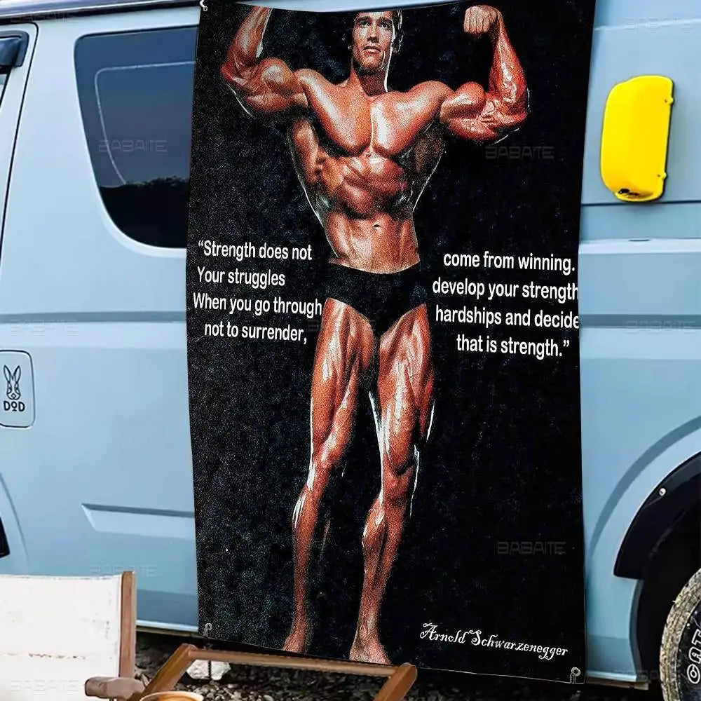 Arnold Schwarzenegger Bodybuilding Fitness Retro Flags Multiple Choice Living Studio Booth Interior Decoration Banner