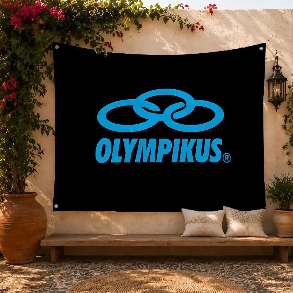 O-Olympia Fitness Flags Home Yard & Garden Decor Banner - Indoor Outdoor Wall Hanging Flag