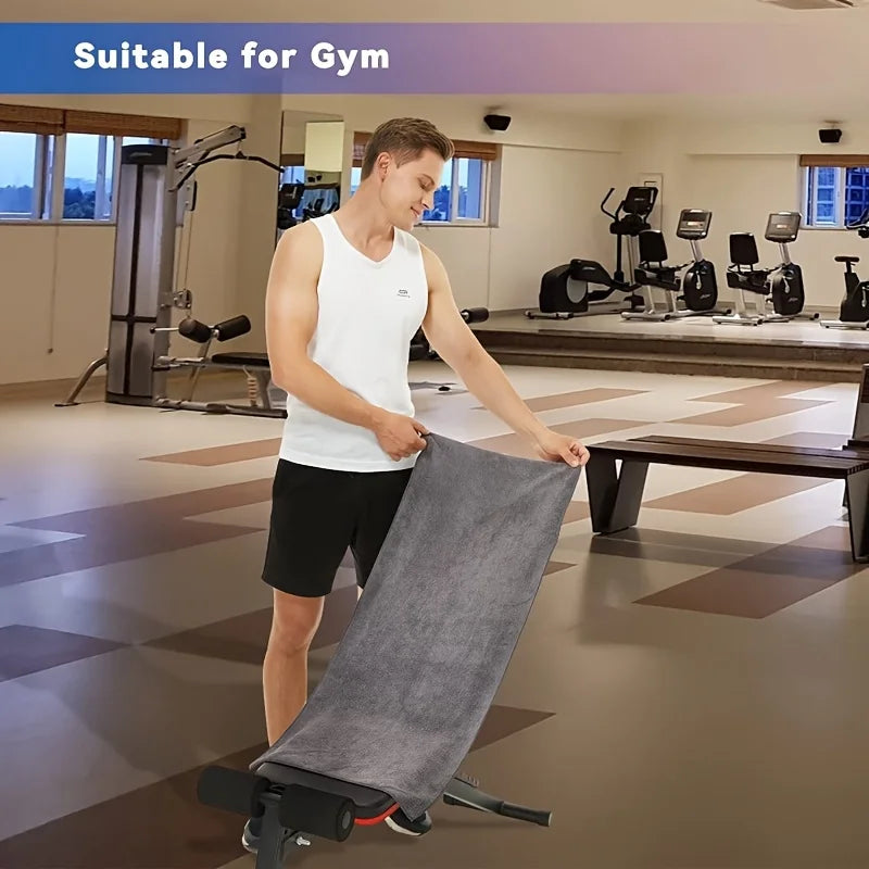 1pcs Extra Large Super Soft Microfiber Fitness Towel with Zipper Pocket Non-slip Quick Drying Suitable for Sports and Fitness