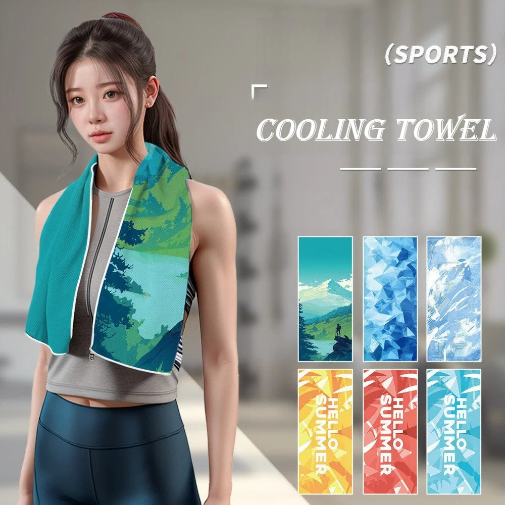 1× Quick Drying Towel Breathe Cold-feeling Towel Sweat-absorbent Towel For Sports Fitness Running Gym Yoga Soft Microfiber Towel