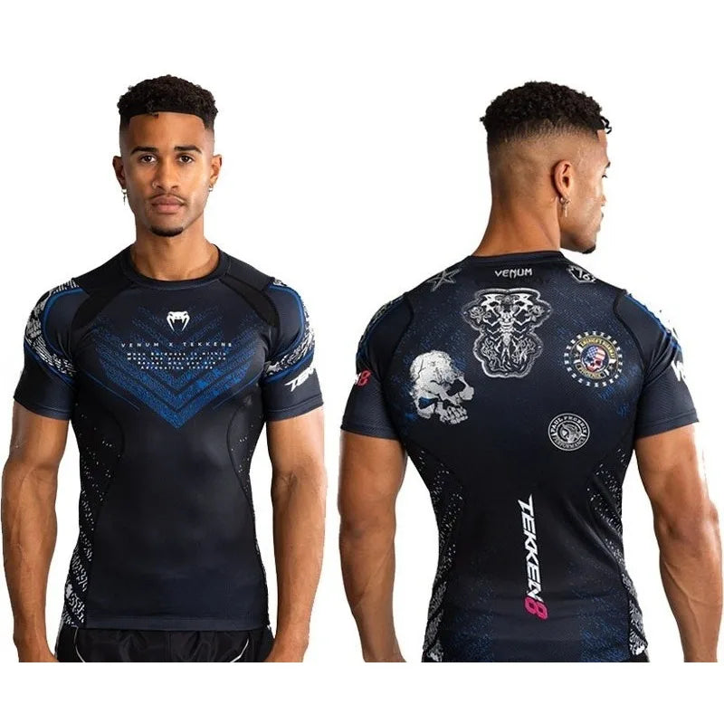 Camiseta de Compresión Deportiva Azul