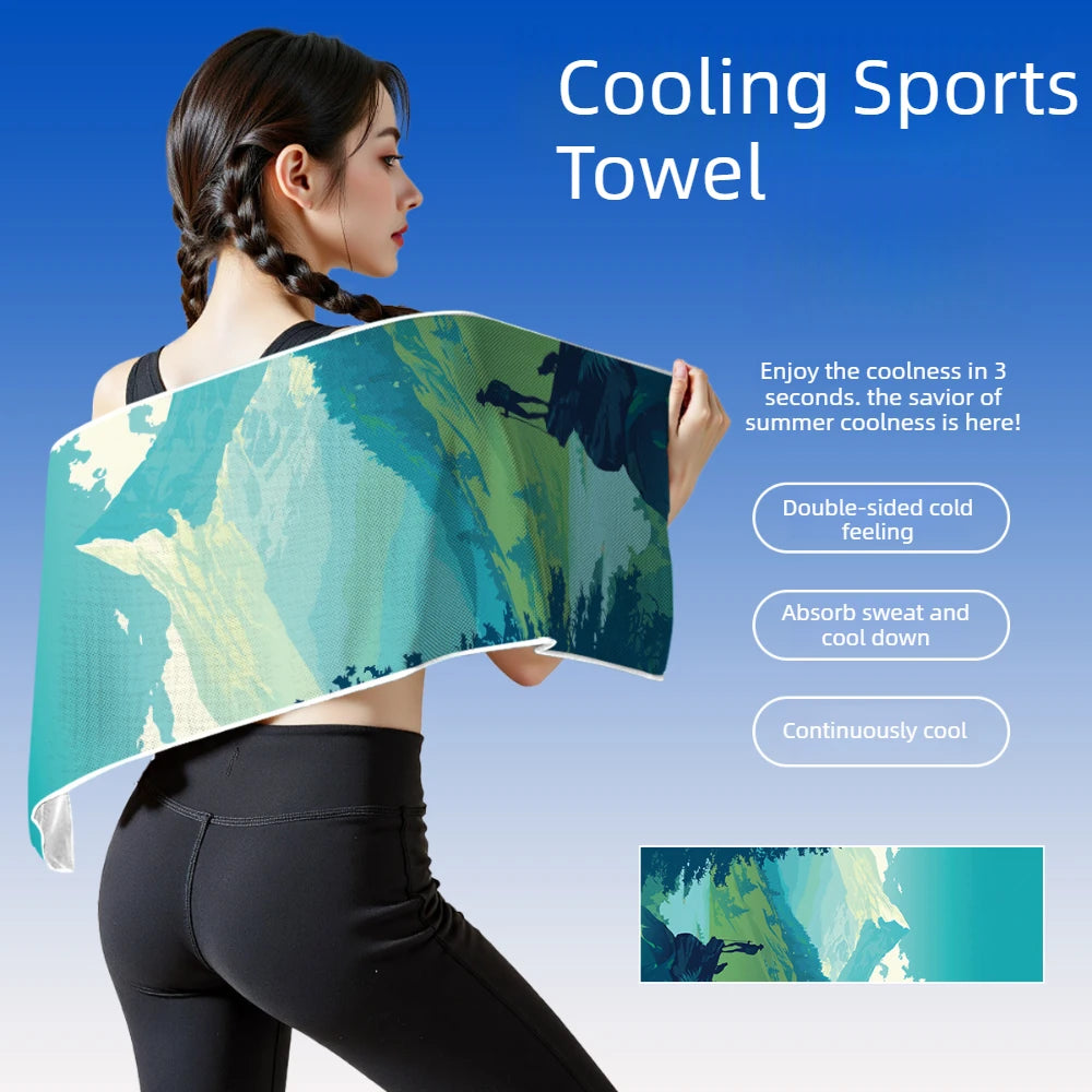 1× Quick Drying Towel Breathe Cold-feeling Towel Sweat-absorbent Towel For Sports Fitness Running Gym Yoga Soft Microfiber Towel