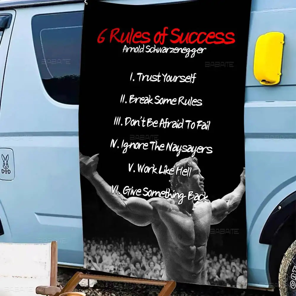 Arnold Schwarzenegger Bodybuilding Fitness Retro Flags Multiple Choice Living Studio Booth Interior Decoration Banner